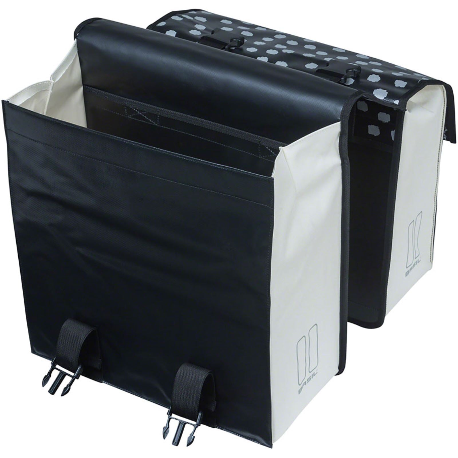 Basil Urban Load Double Pannier - 53L - Black/Reflective/White [MPN: 17739]_1298710