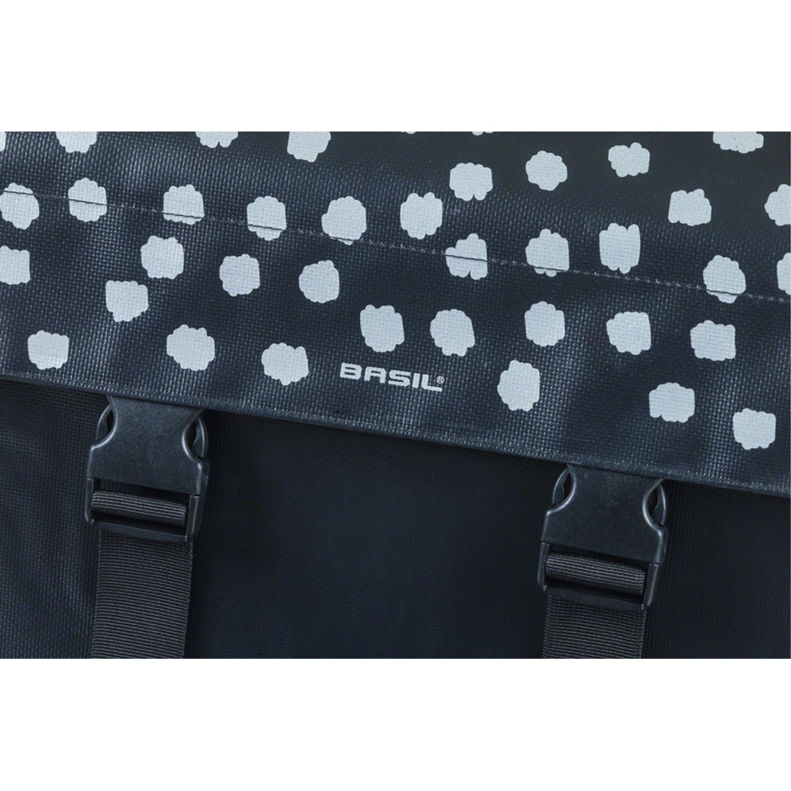 Basil Urban Load Double Pannier - 53L - Black/Reflective/White [MPN: 17739]_1298711