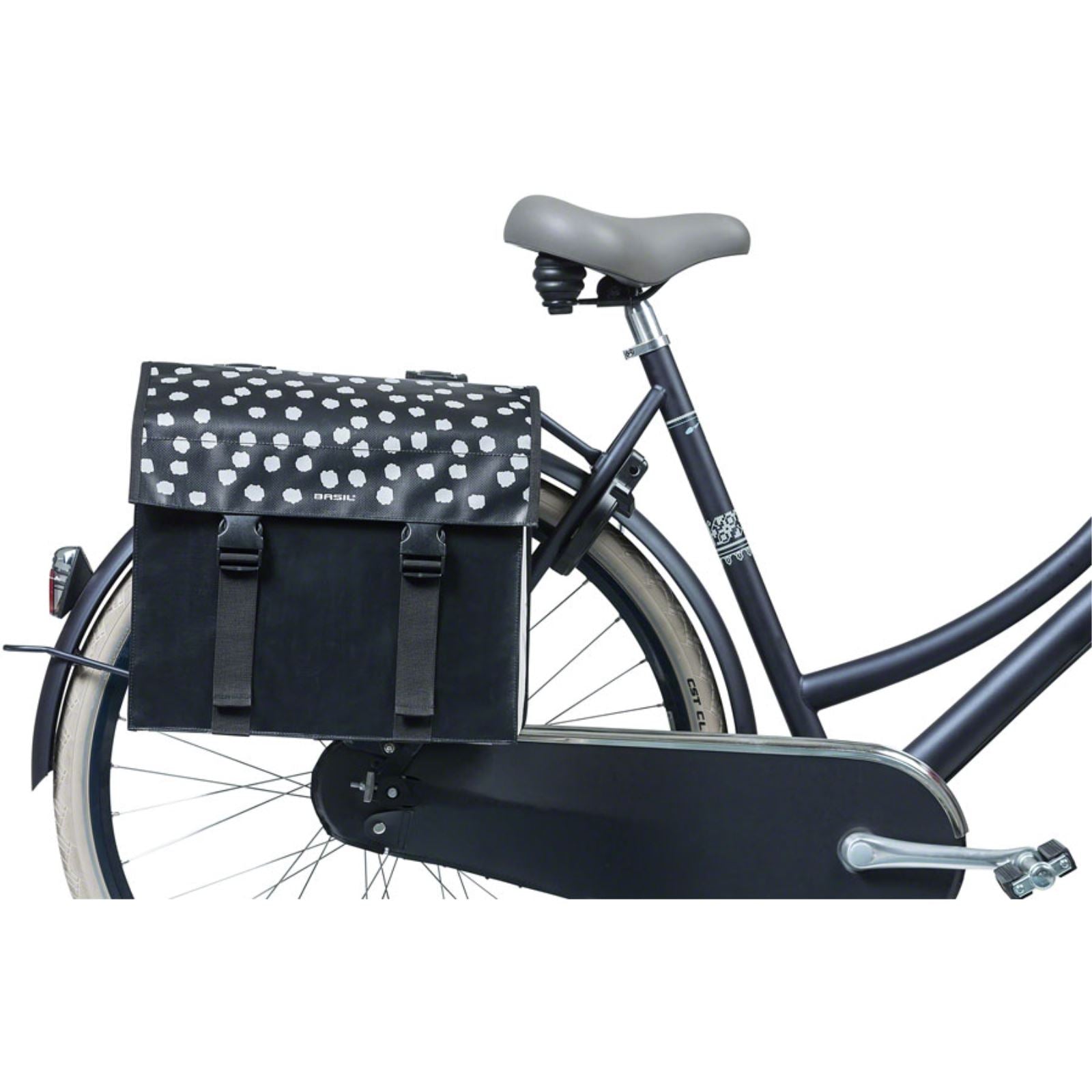 Basil Urban Load Double Pannier - 53L - Black/Reflective/White [MPN: 17739]_1298712