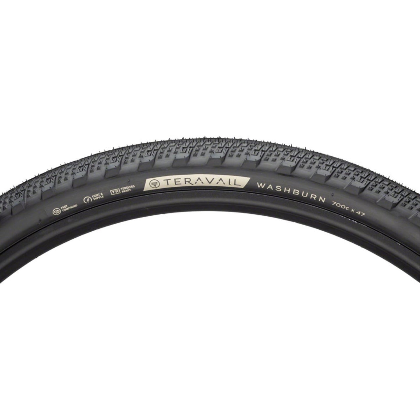 Teravail Washburn Tire - 700 x 47, Tubeless, Folding, Black, Light and Supple [MPN: 19-000174]_1298746