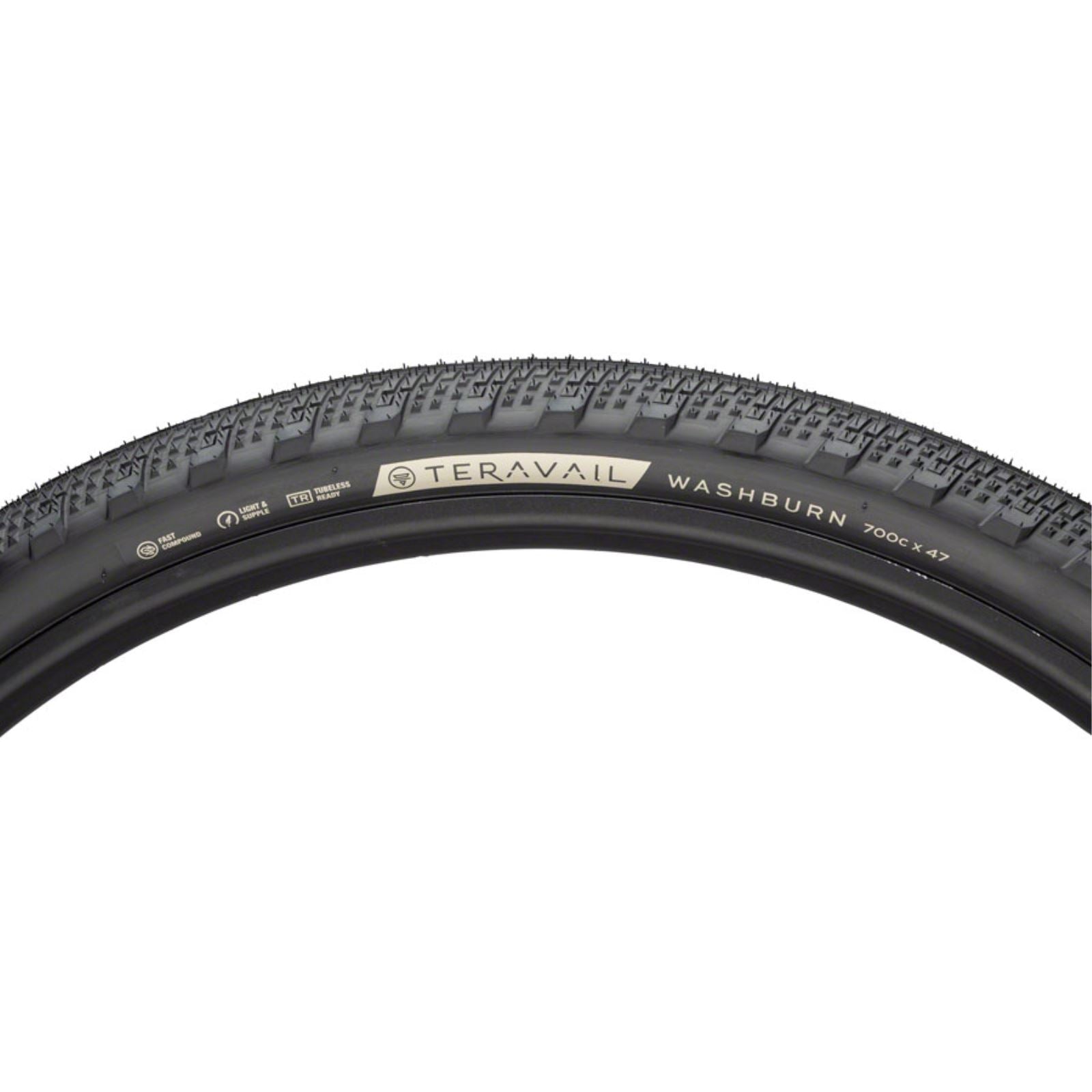 Teravail Washburn Tire - 700 x 47, Tubeless, Folding, Black, Light and Supple [MPN: 19-000174]_1298746