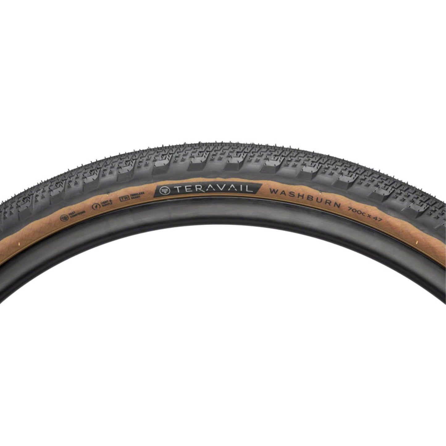 Teravail Washburn Tire - 700 x 47, Tubeless, Folding, Tan, Light and Supple [MPN: 19-000174]_1298750