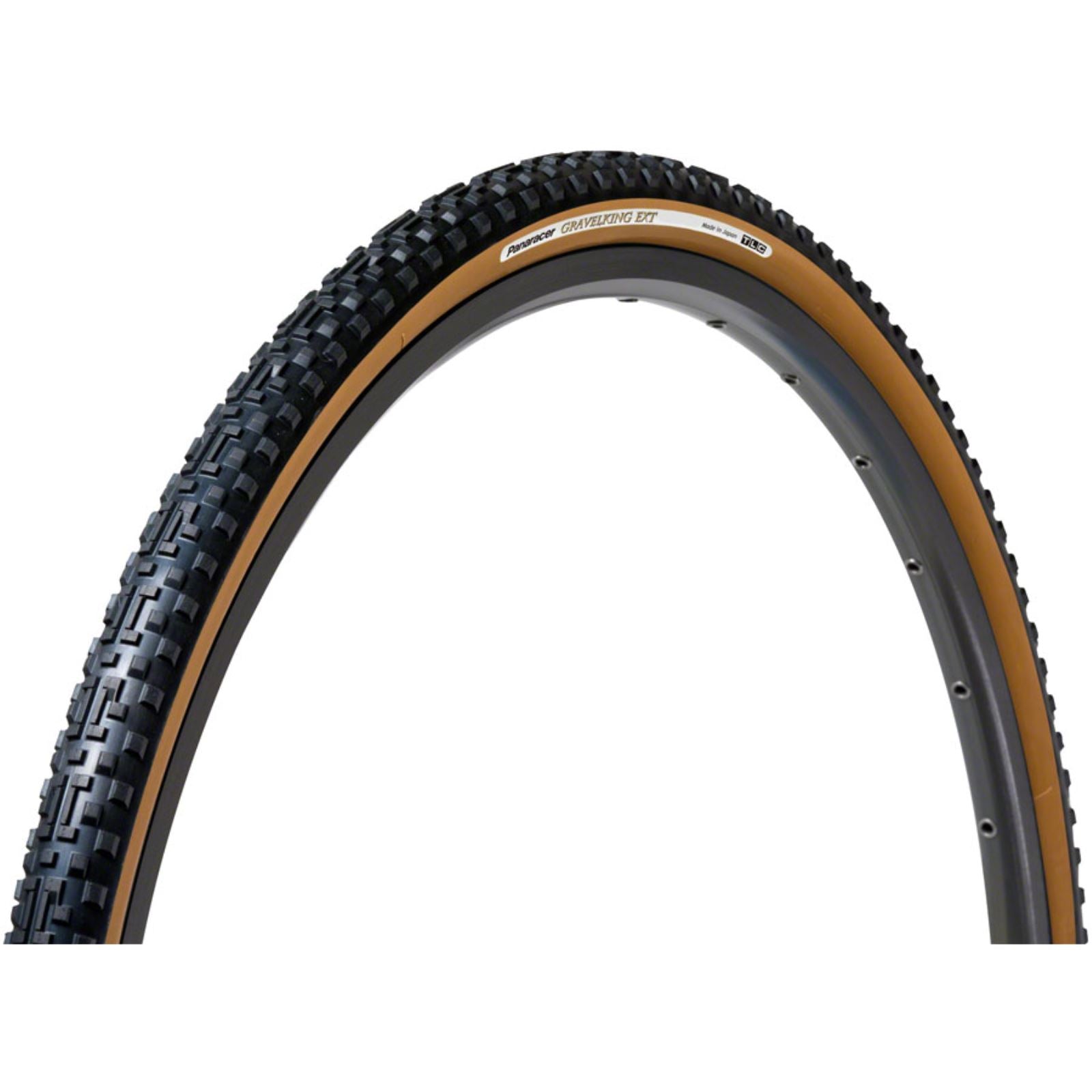 Panaracer GravelKing EXT Plus Tire - 700 x 35 Tubeless Folding Black/Brown [MPN: RF735-GKEXT-P-D]_1300045