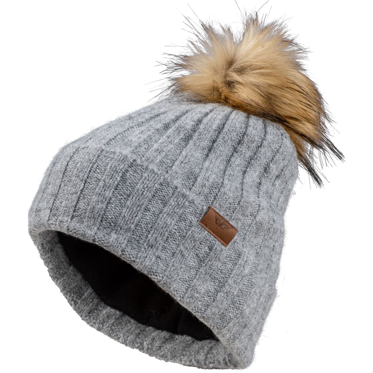 Fly Racing Women's Snow Pom Beanie - Heather Grey 22-3252 GREY_1302601
