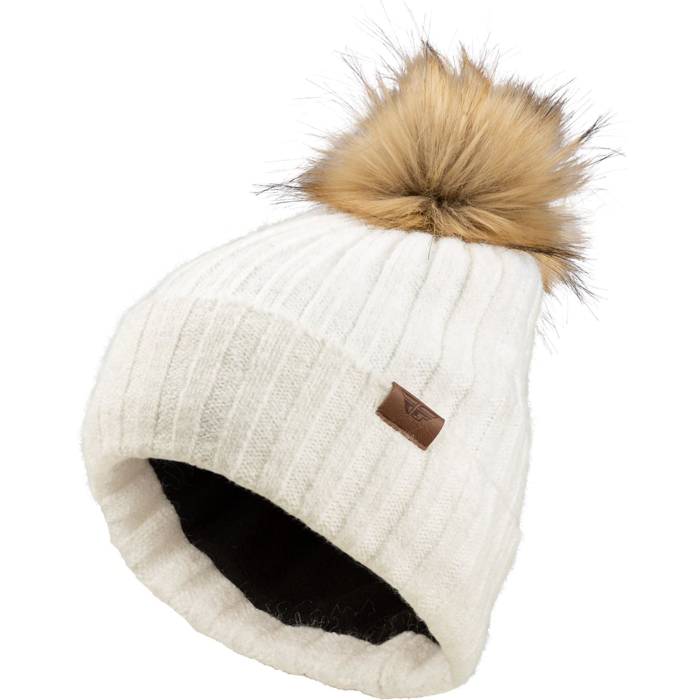 Fly Racing Women's Snow Pom Beanie - Beige 22-3252 BEIGE_1302602