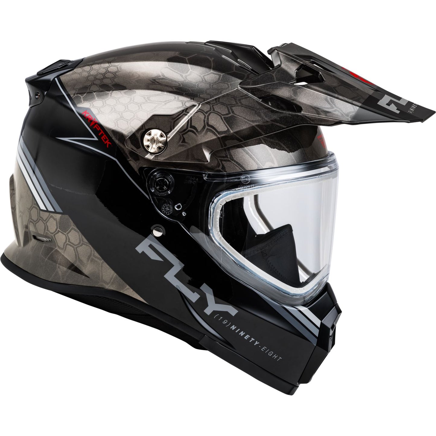 Fly Racing Trekker CW Conceal Helmet Dual Shield - Black/Grey/White_1302719