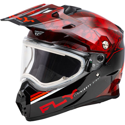 Fly Racing Trekker CW Conceal Helmet Electric Shield - Red/Black_1302812