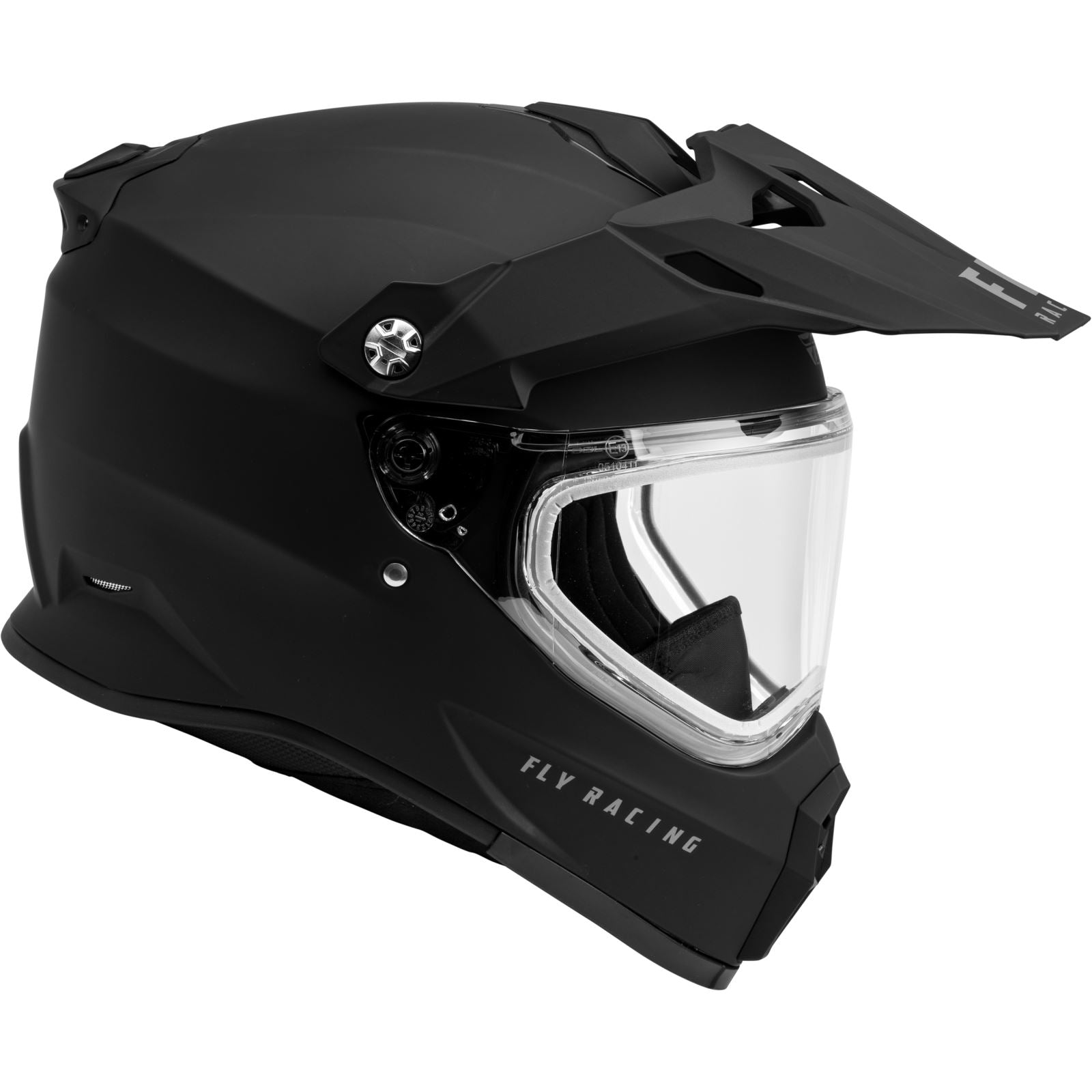 Fly Racing Trekker CW Solid Helmet Dual Shield - Matte Black_1302937