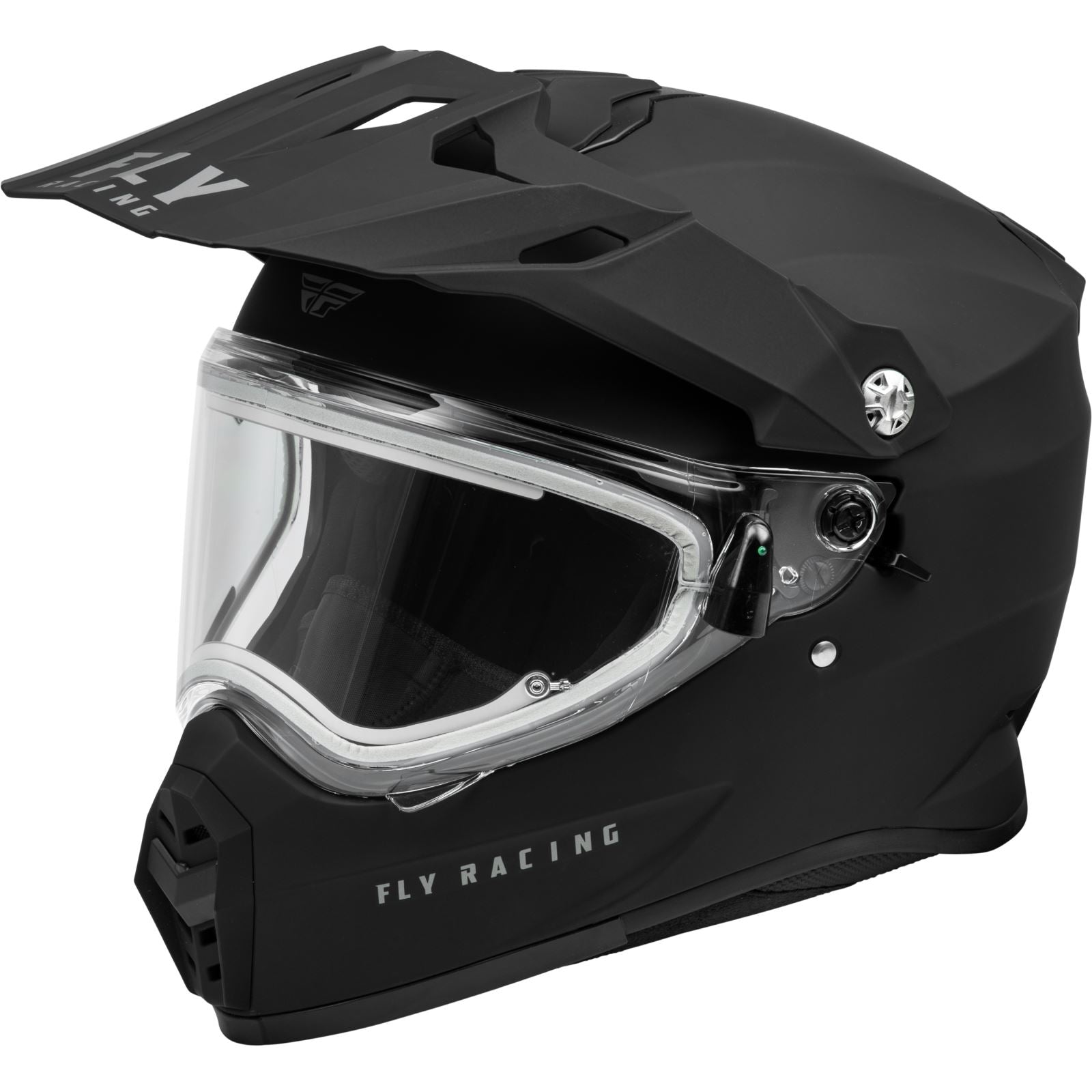 Fly Racing Trekker CW Solid Helmet Electric Shield - Matte Black_1302982