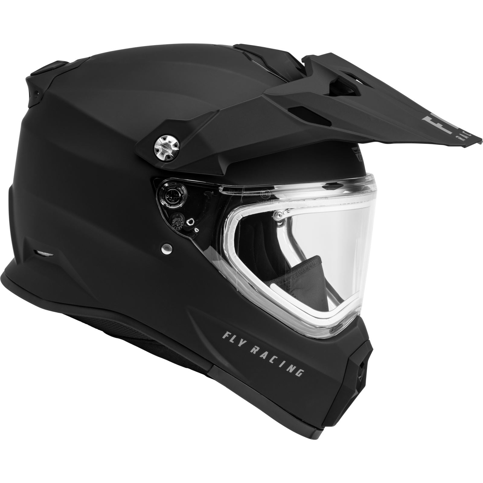 Fly Racing Trekker CW Solid Helmet Electric Shield - Matte Black_1302985