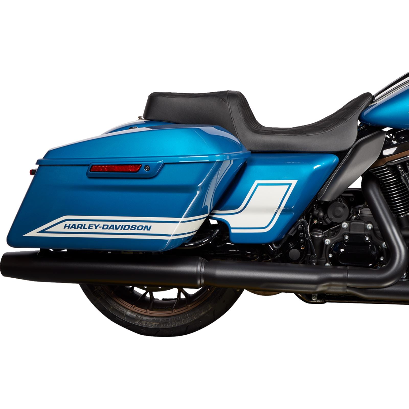 Drag Specialties Predator 1Up Seat - Vinyl - Double Diamond Black Stitch - FLH '08-'23 [MPN: 0801-1483]_1304165