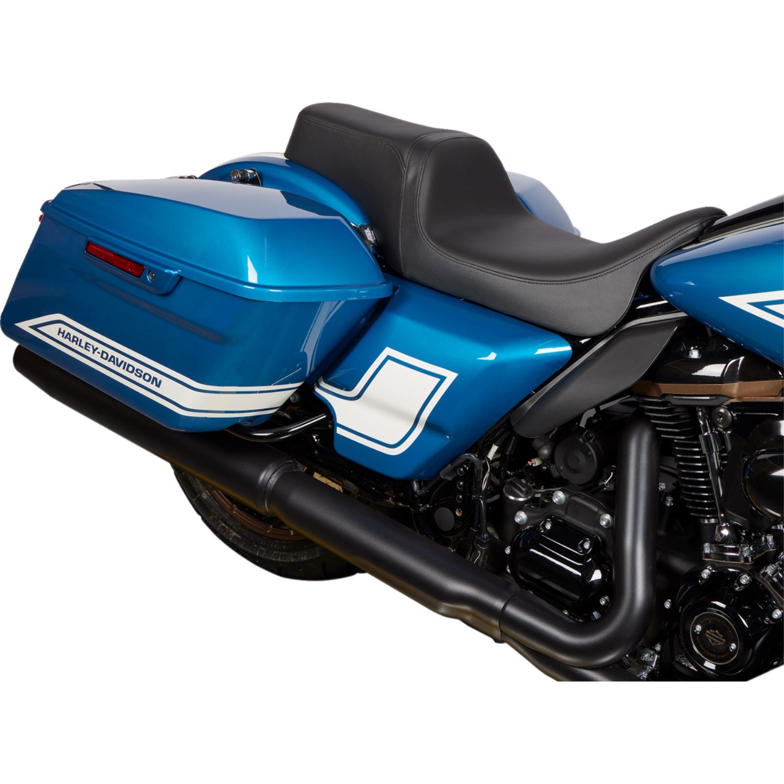 Drag Specialties Predator 1Up Seat - Solar Leather - Black - Smooth - FLH '08-'23 0801-1493_1304228