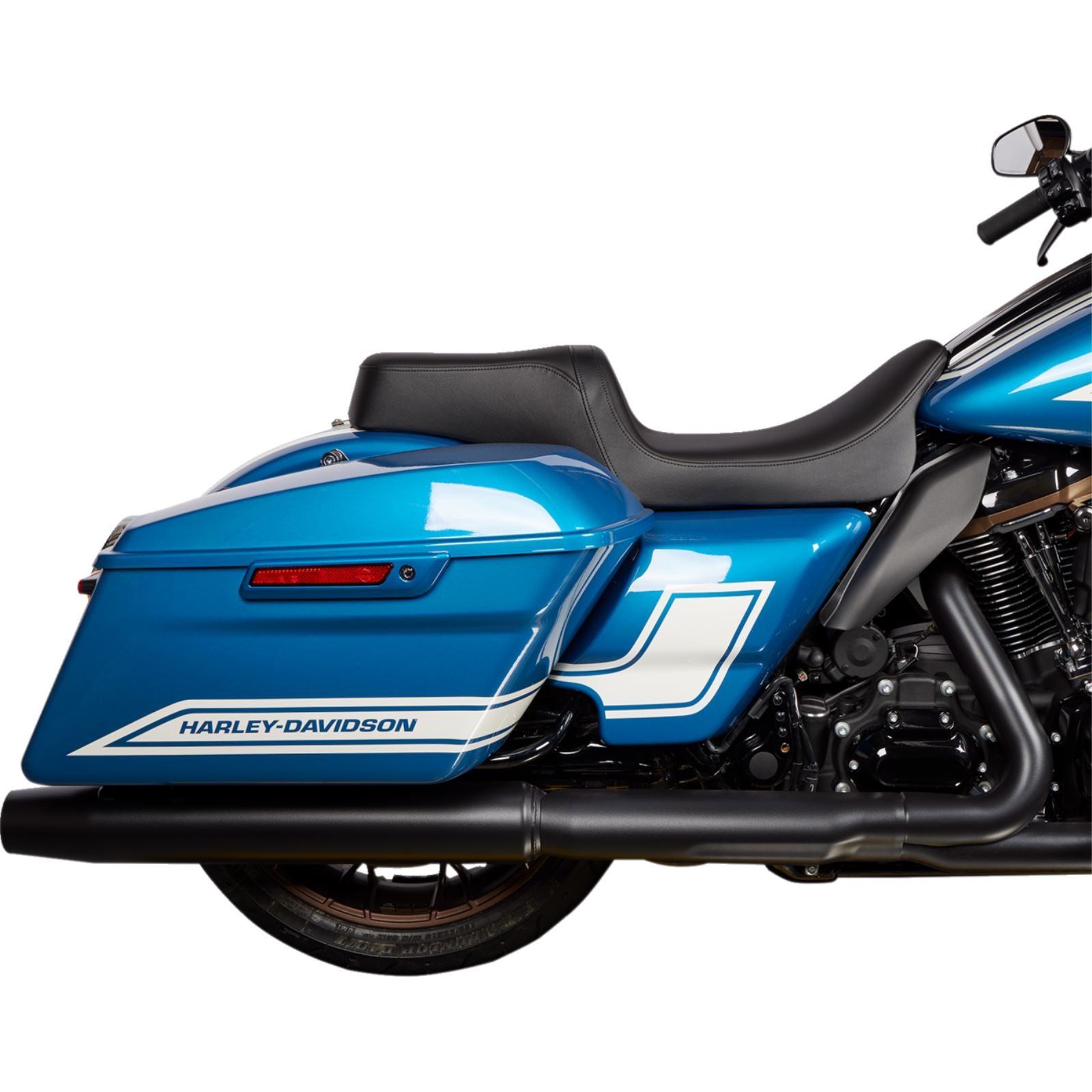 Drag Specialties Predator 1Up Seat - Solar Leather - Black - Smooth - FLH '08-'23 0801-1493_1304229