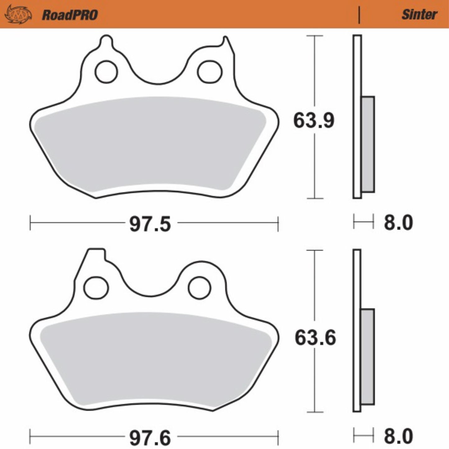 Moto-Master Brake Pads - Sinter Series for Harley-Davidson [MPN: 412002-PU]_1312357