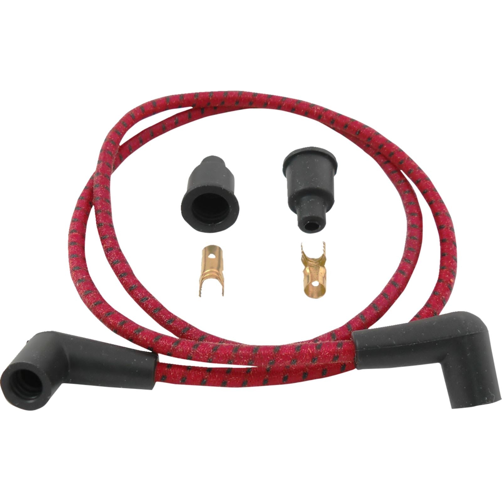 Drag Specialties Plug Wires - Braided - Red/Black 2104-0398_1304297