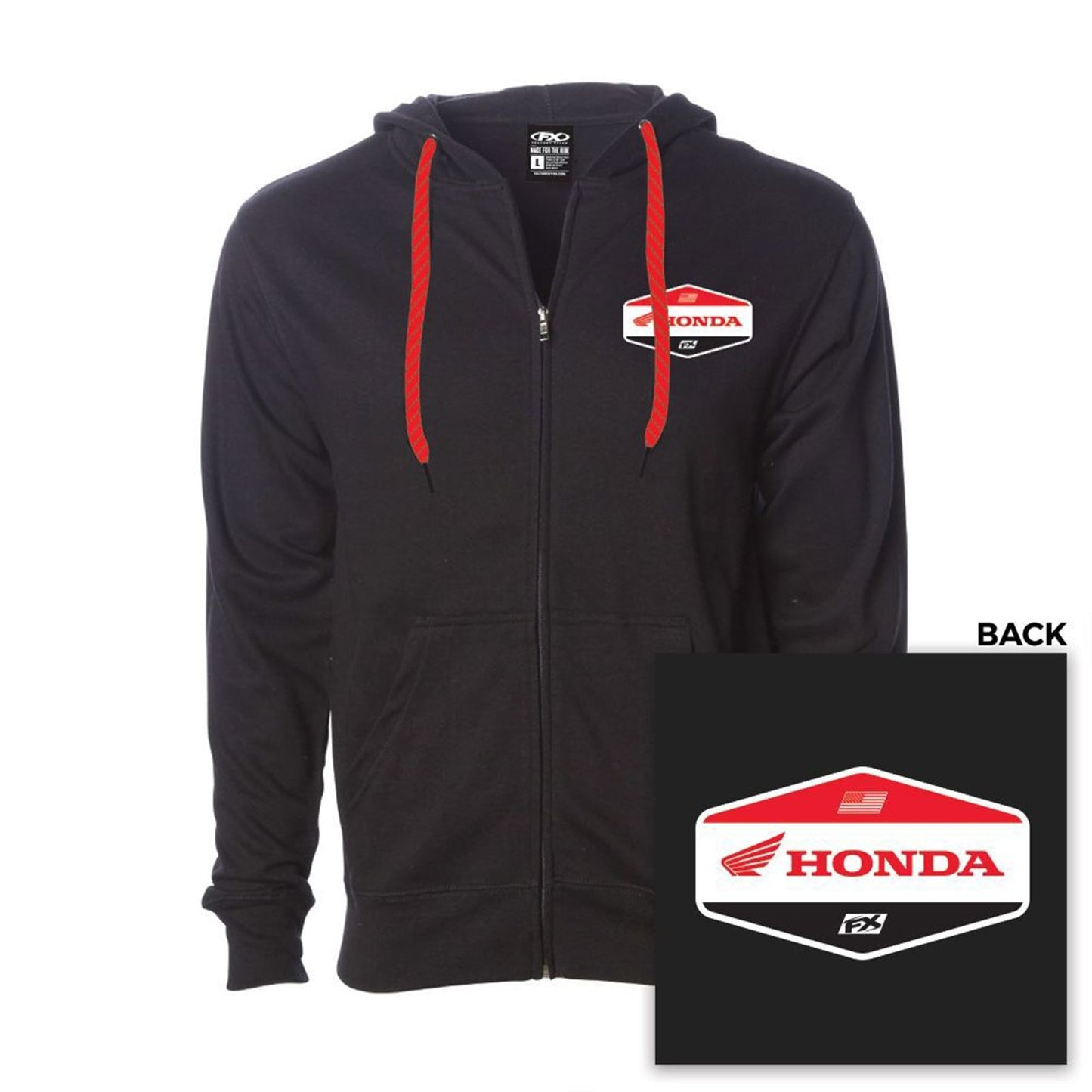Factory Effex Honda Stadium Zip-Up Hoodie - Black_1370466