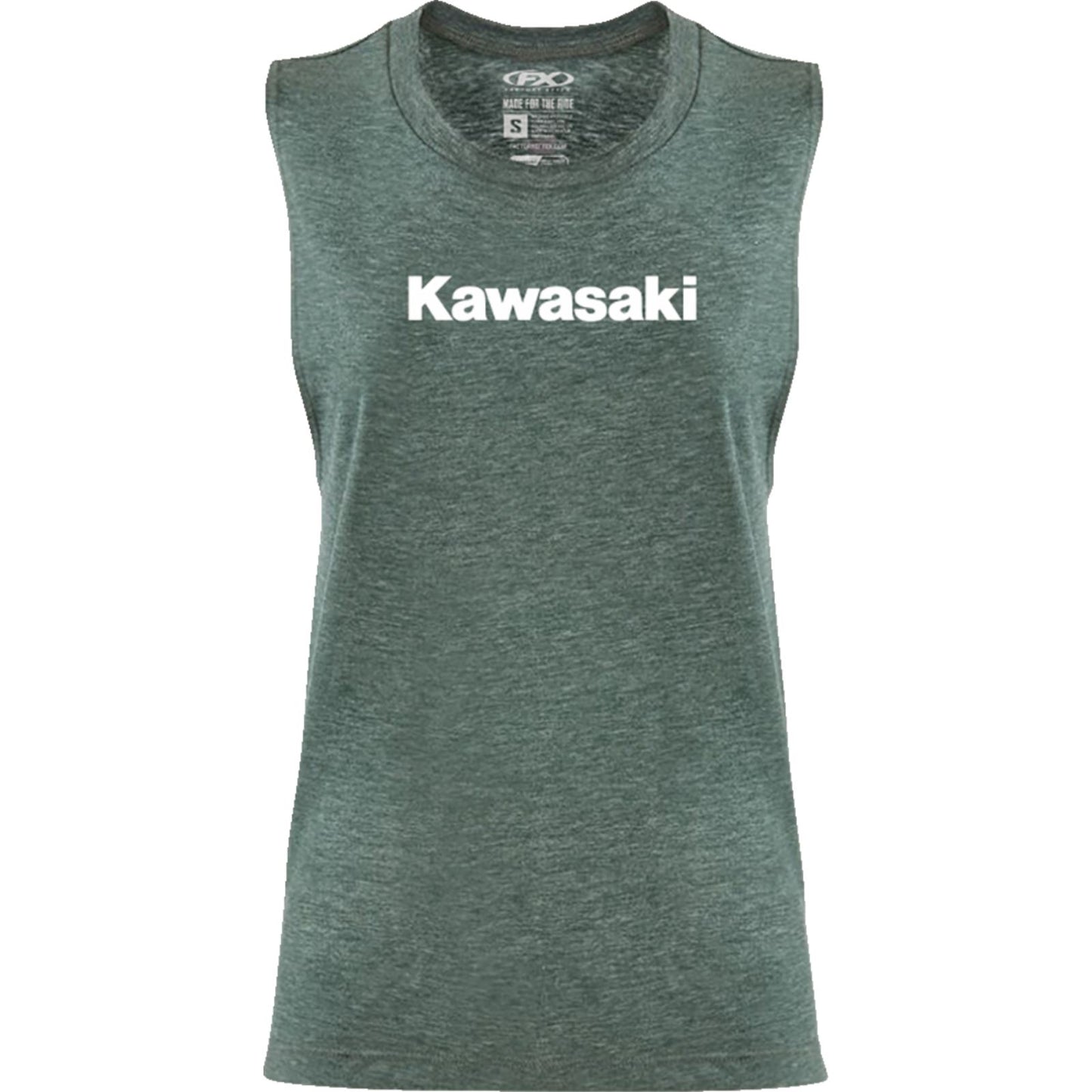 Factory Effex Women's Kawasaki Muscle Tank Top - Heather Forest Green_1371605