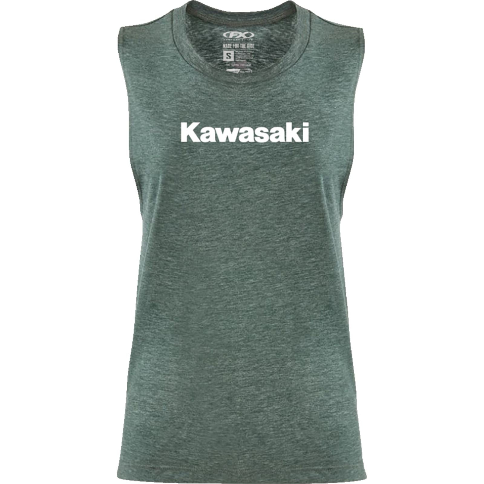 Factory Effex Women's Kawasaki Muscle Tank Top - Heather Forest Green_1371605