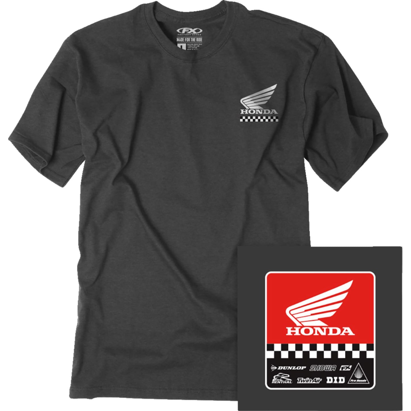 Factory Effex Honda Starting Line T-Shirt - Heather Charcoal_1371580