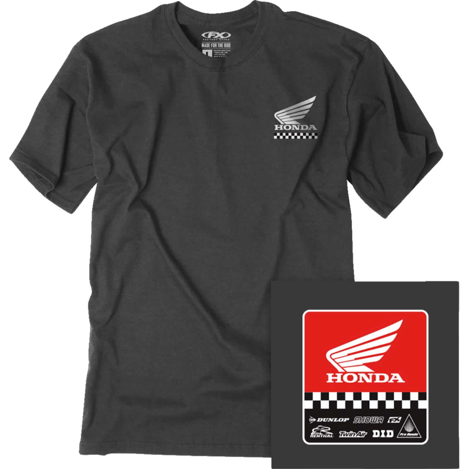 Factory Effex Honda Starting Line T-Shirt - Heather Charcoal_1371580