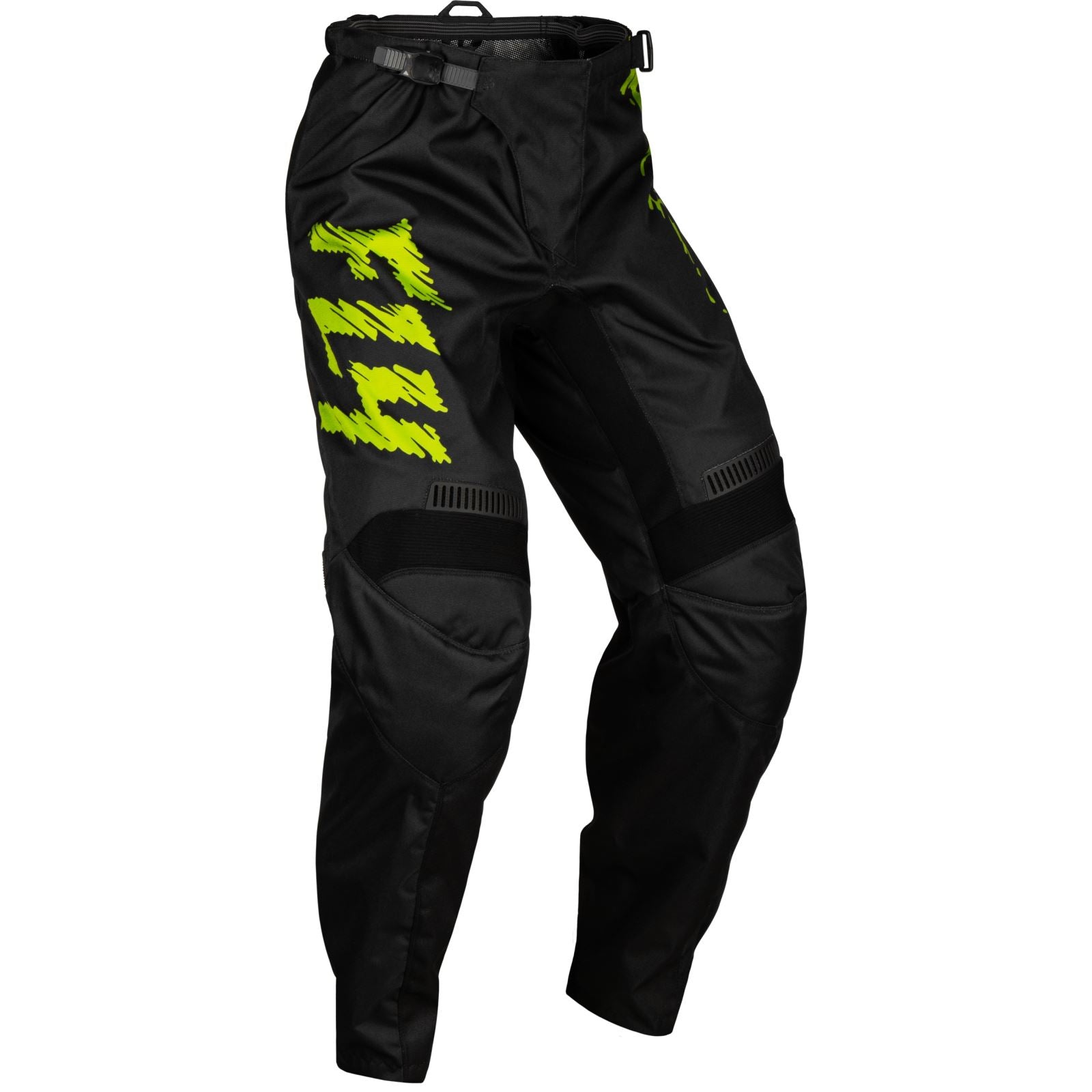 Fly Racing MX-24 Youth F-16 Pants - 2024 Collection - Black/Neon Green/Light Grey_1309371