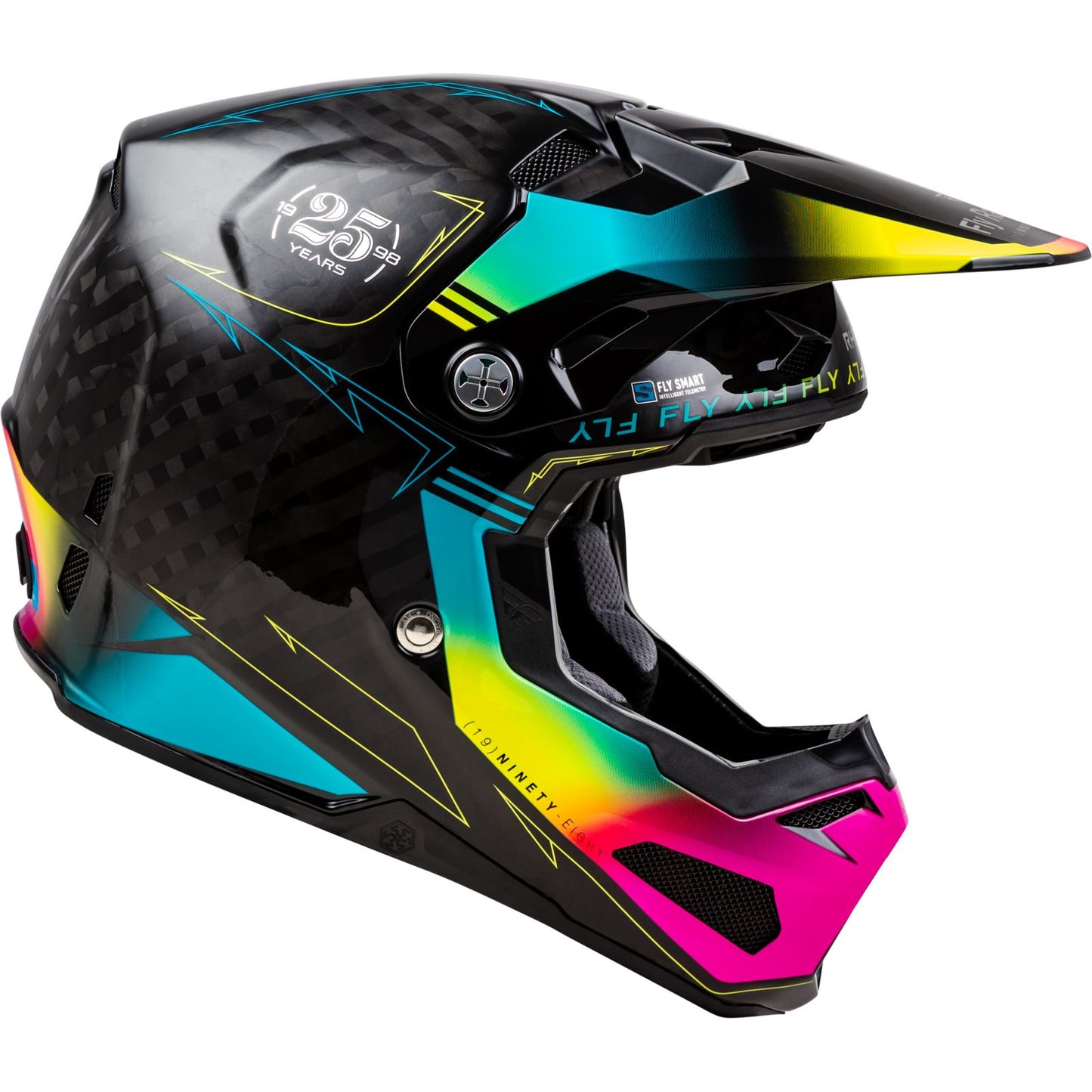 Fly Racing MX-24 Formula S Carbon Legacy Helmet - 2024 Collection - Black/Electric Blue/Fuschia _1311148