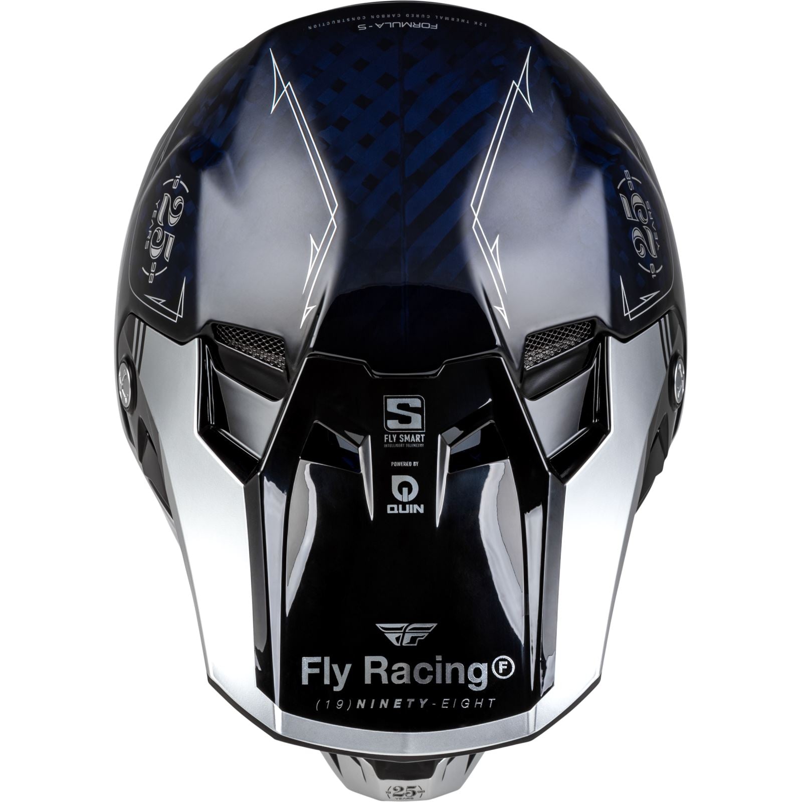 Fly Racing MX-24 Formula S Carbon Legacy Helmet - 2024 Collection - Blue Carbon/Silver _1311177