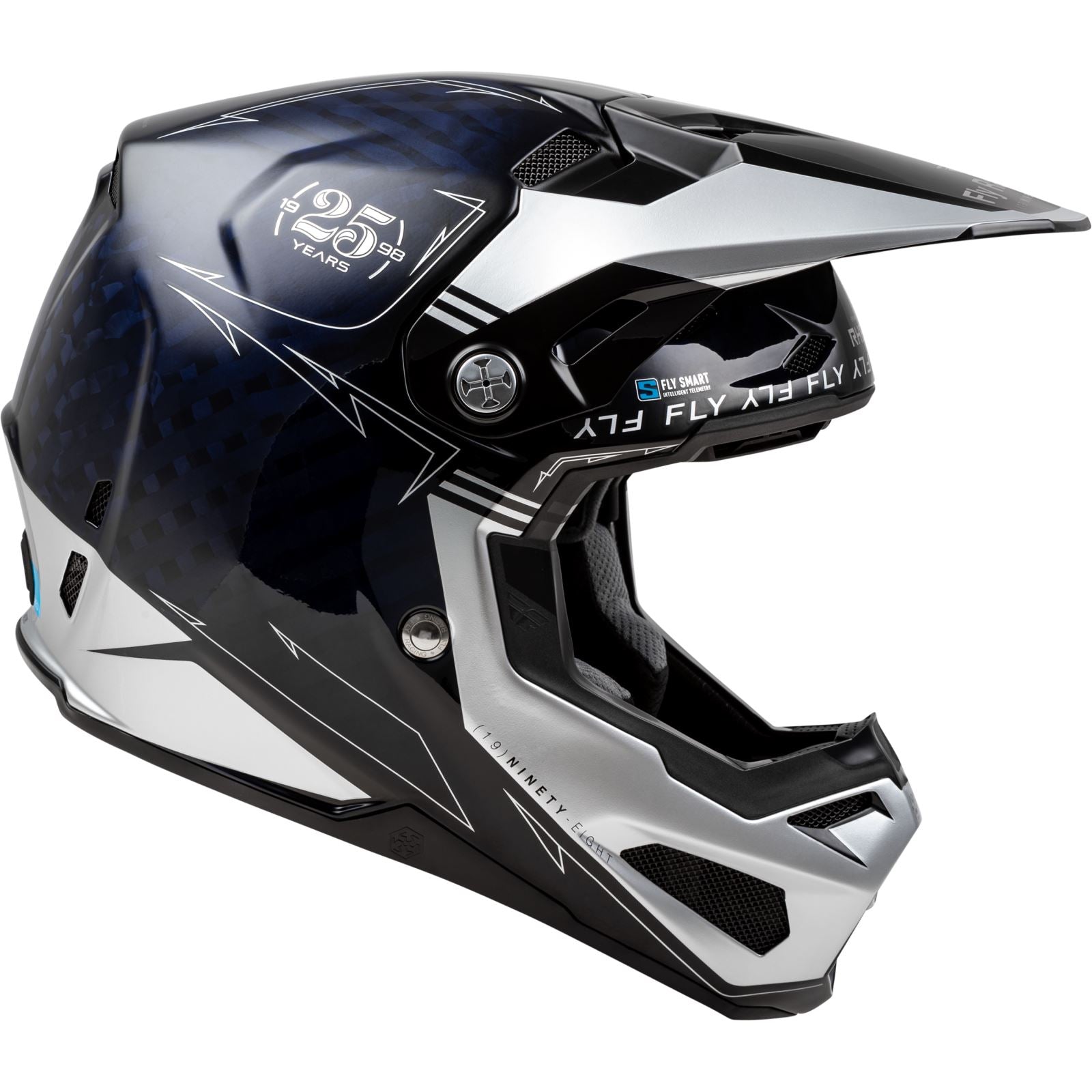 Fly Racing MX-24 Formula S Carbon Legacy Helmet - 2024 Collection - Blue Carbon/Silver _1311178