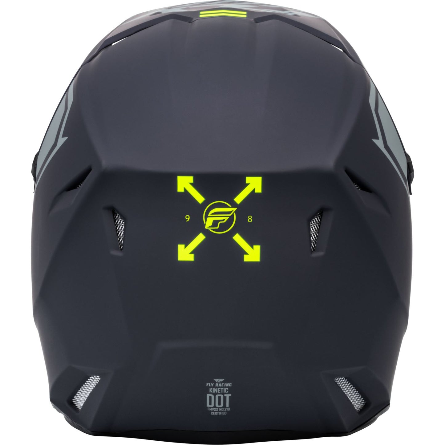 Fly Racing MX-24 Kinetic Menace Helmet - 2024 Collection - Matte Grey/Hi-Vis_1311450