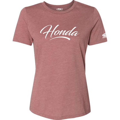Factory Effex Women's Honda Script T-Shirt - Heather Mauve_1371625