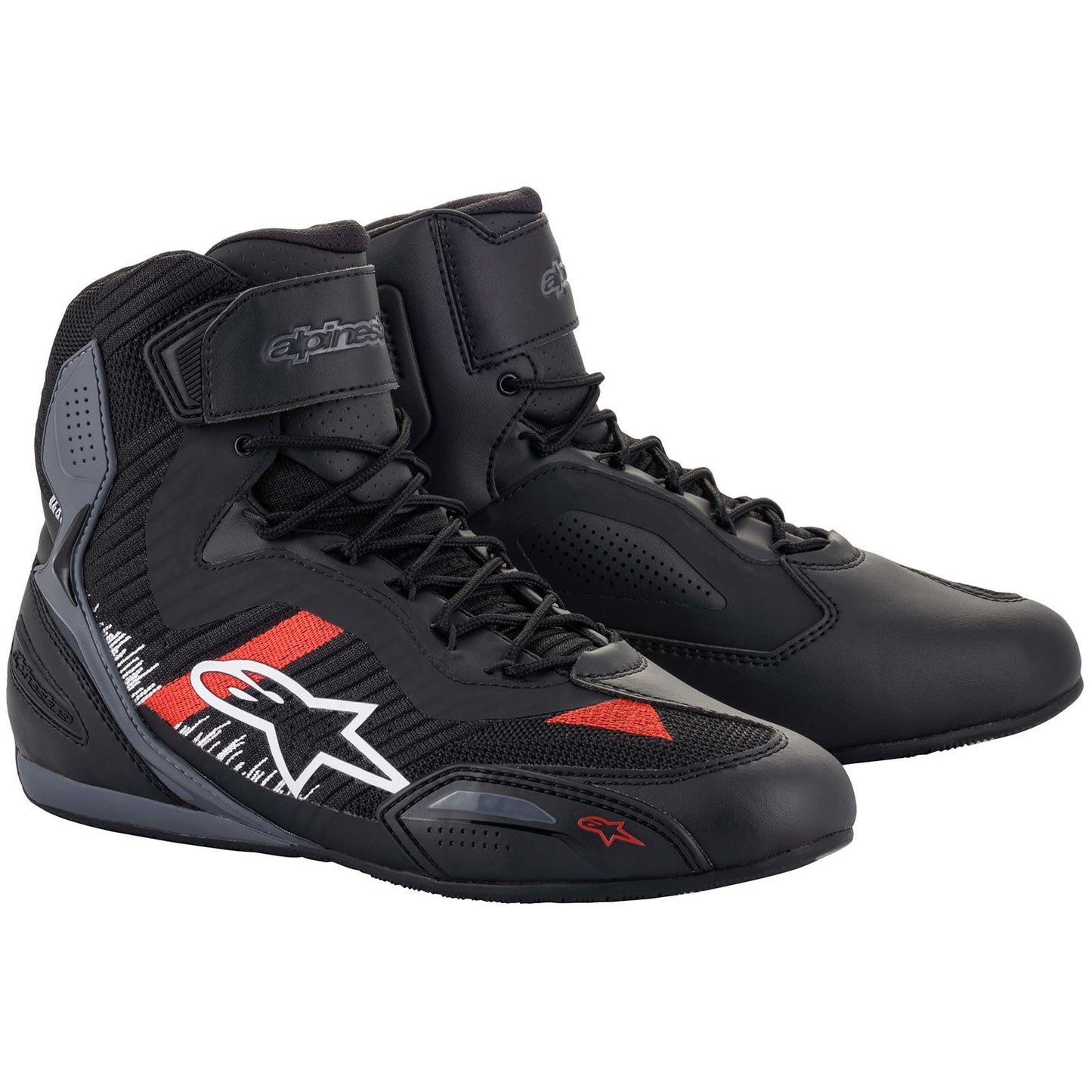 Alpinestars Faster-3 Rideknit Riding Shoe - Black/Gray/Bright Red_1372842