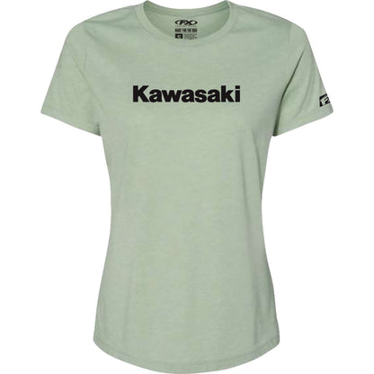Factory Effex Women's Kawasaki T-Shirt - Light Heather Green_1371609