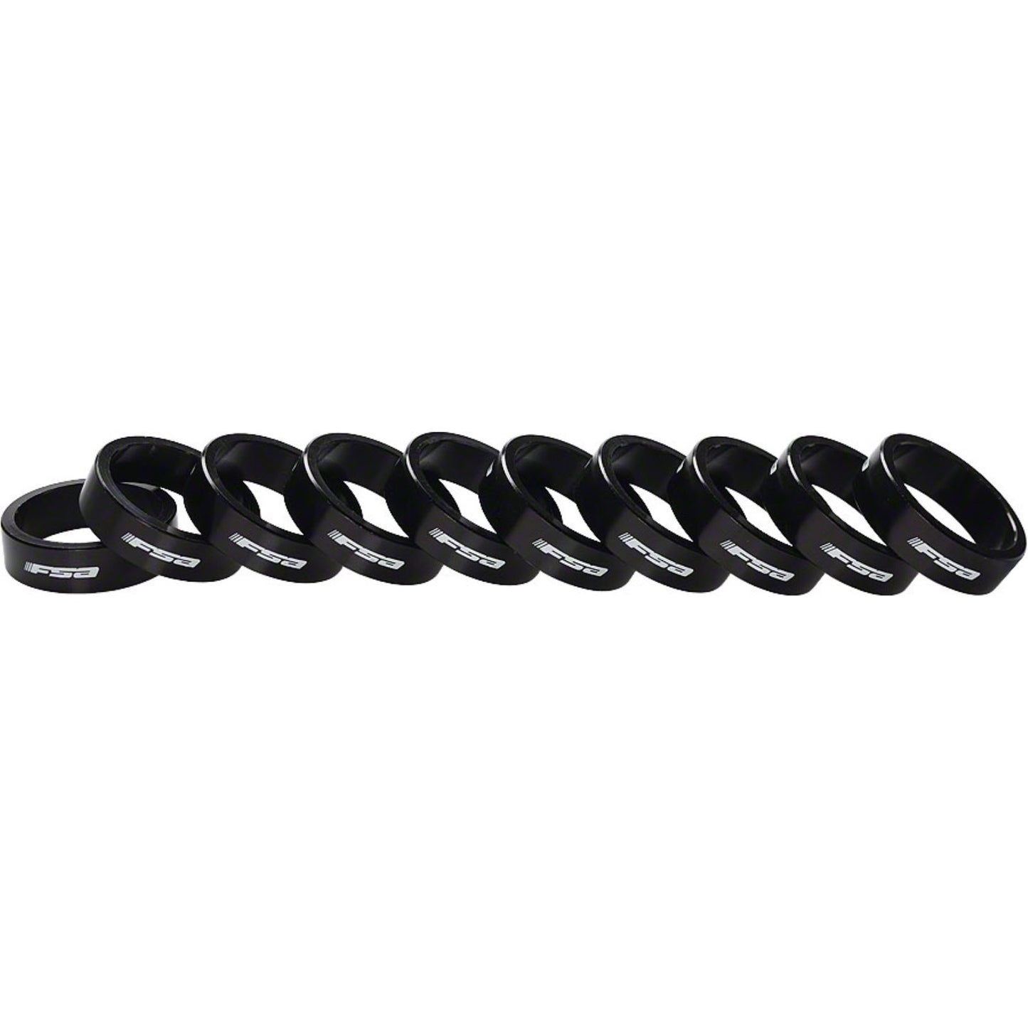 Full Speed Ahead 1-1/8"x10mm Headset Spacers Black Alloy With Logo - Bag of 10 [MPN: 160-4165]_1319884