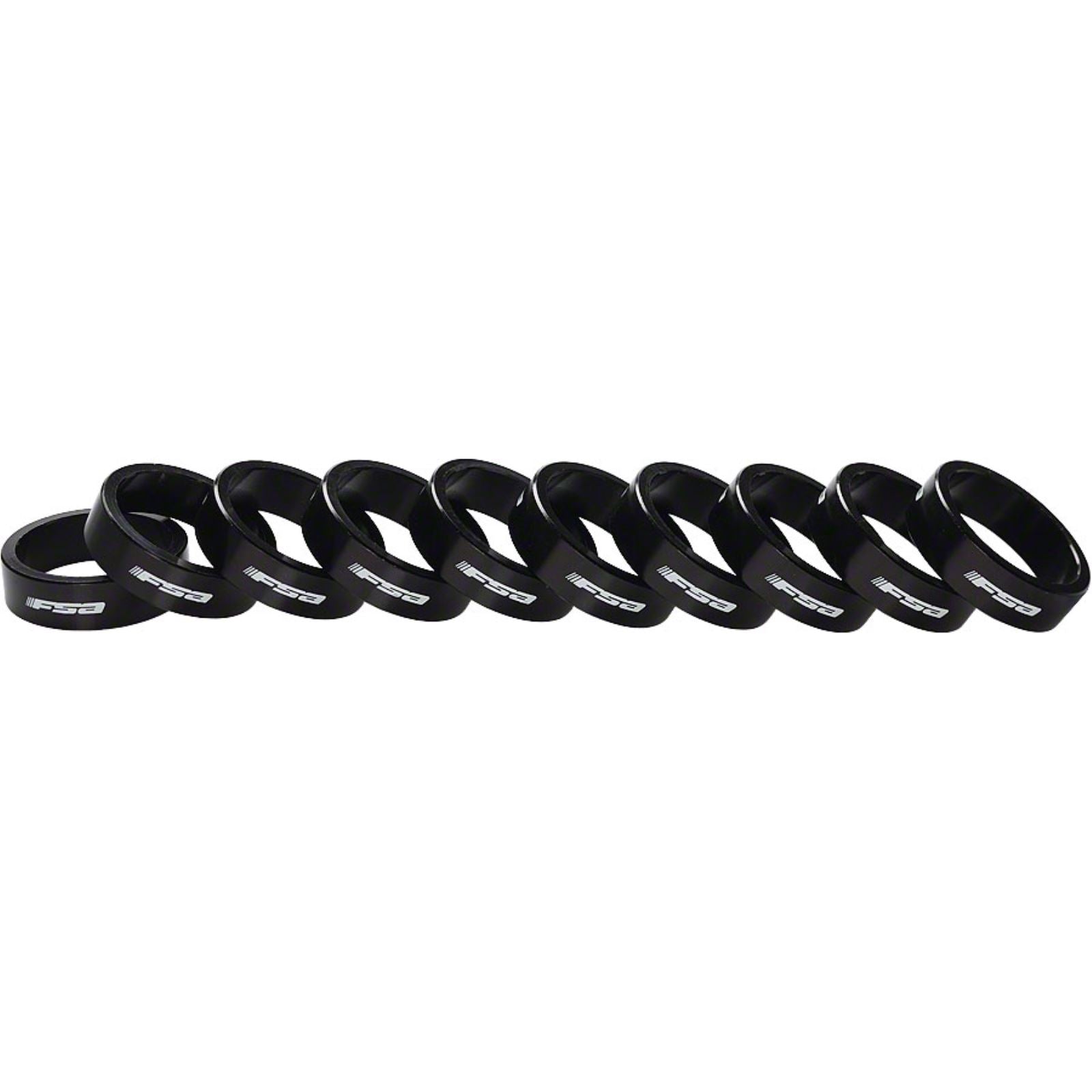 Full Speed Ahead 1-1/8"x10mm Headset Spacers Black Alloy With Logo - Bag of 10 [MPN: 160-4165]_1319884