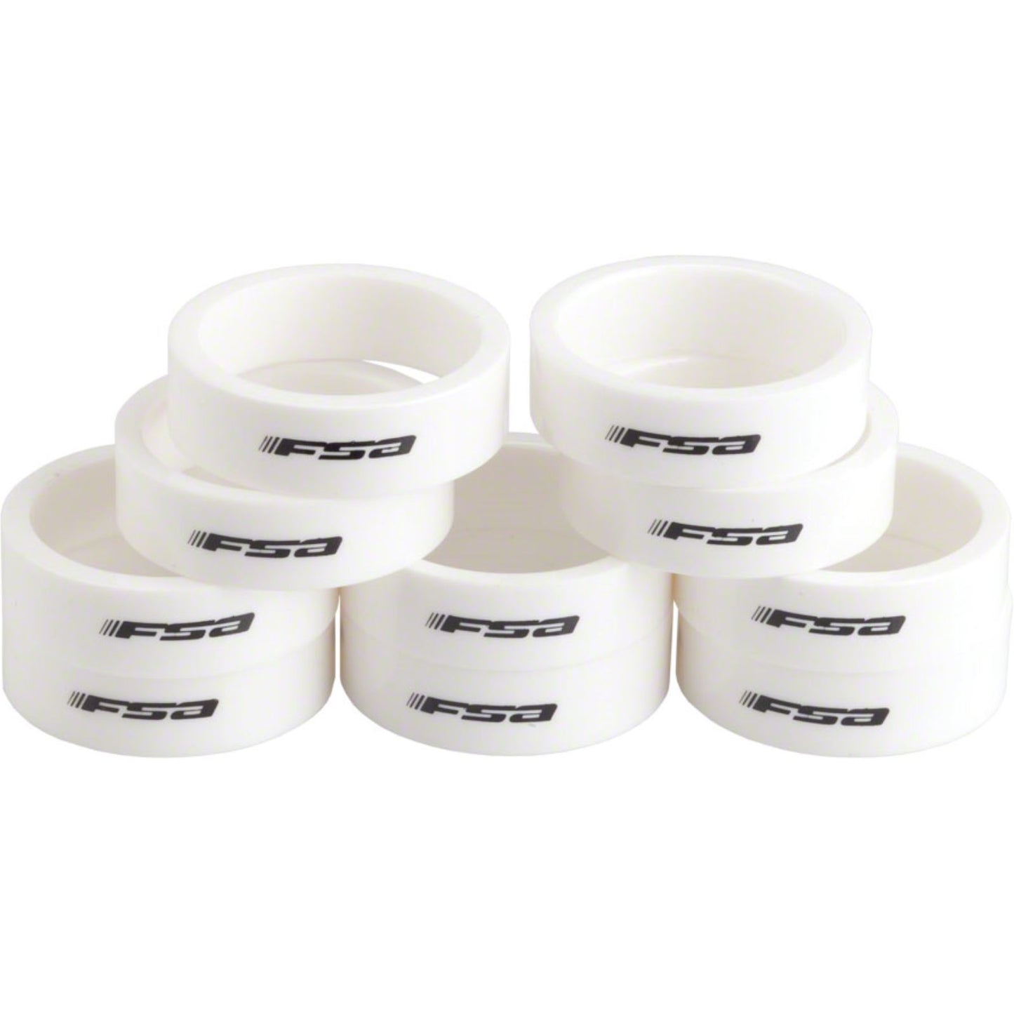 Full Speed Ahead Polycarbonate Headset Spacers 1 1/8" x 10mm 10pcs - White [MPN: 160-3502W]_1319894