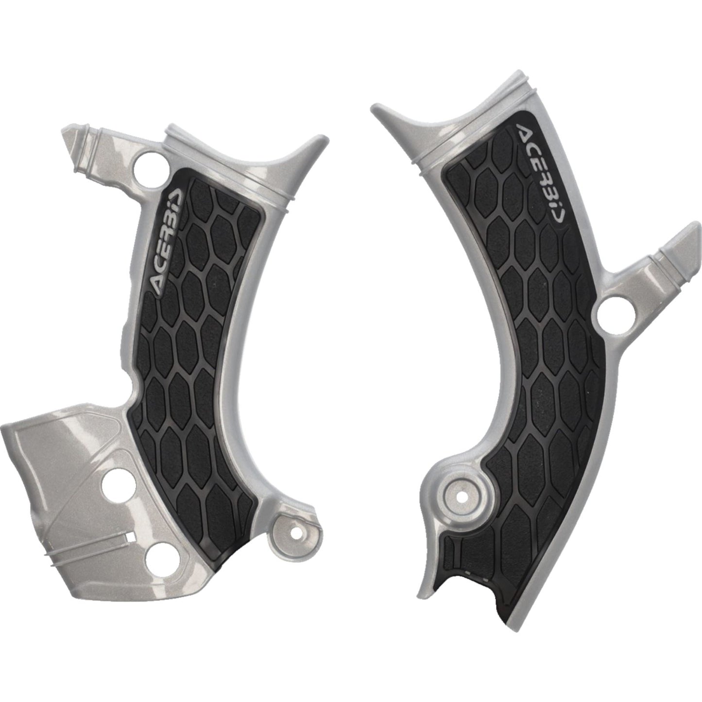 Acerbis X-Grip Frame Guards - Silver/Black - YZ 250F/450F 2981441015_1388537