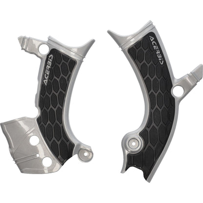 Acerbis X-Grip Frame Guards - Silver/Black - YZ 250F/450F 2981441015_1388537