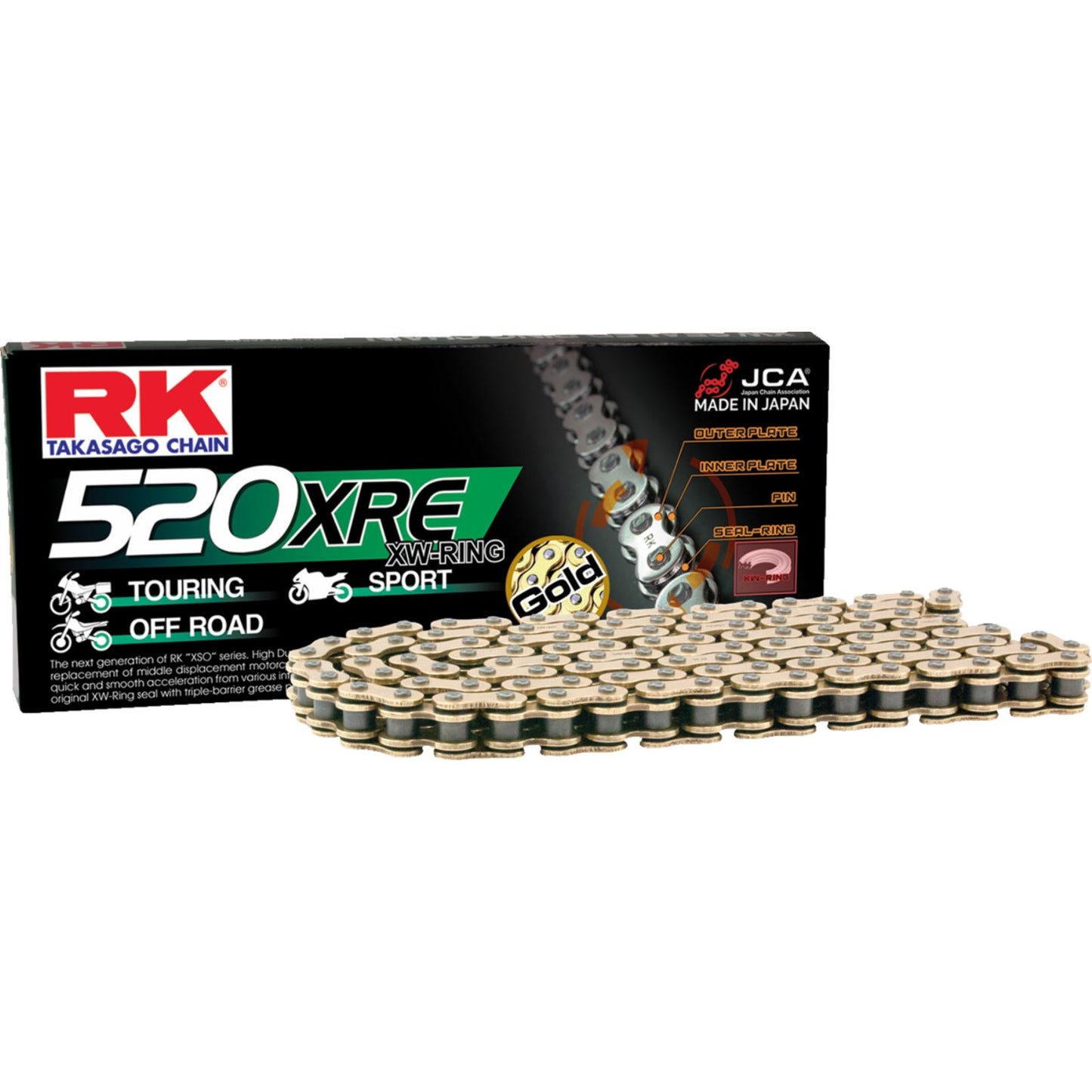RK Chain 520 XRE - Drive Chain - 130 Links - Gold [MPN: GB520XRE-130]_1328365