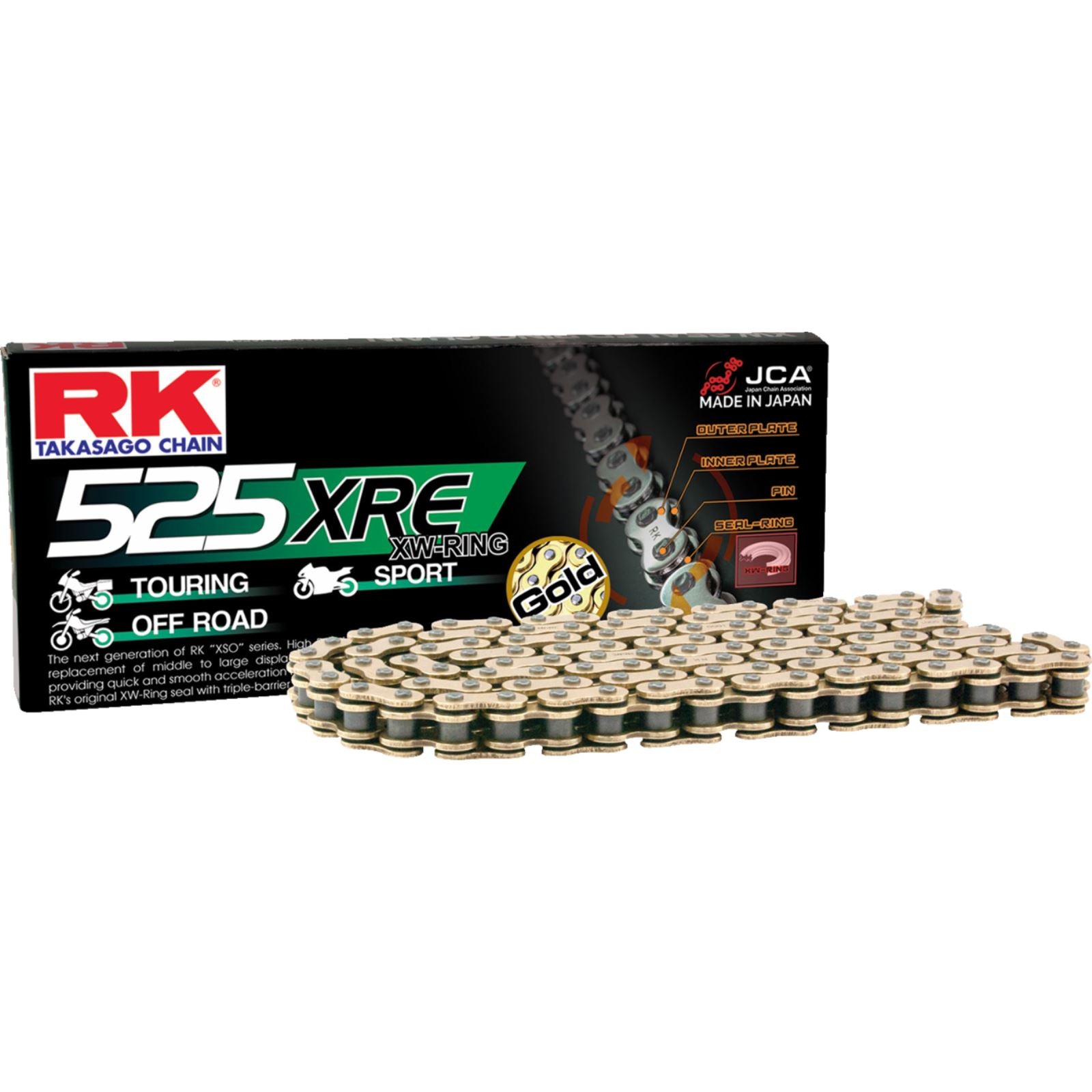 RK Chain 525 XRE - Drive Chain - 130 Links - Gold [MPN: GB525XRE-130]_1328394