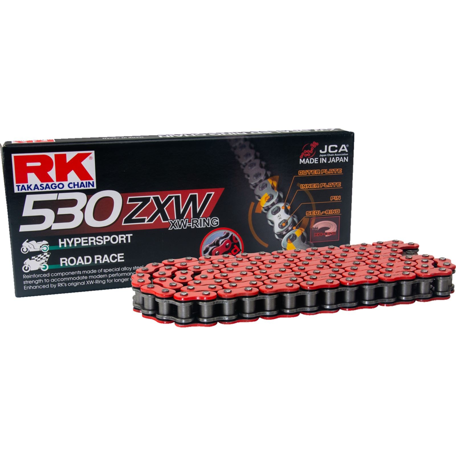 RK Chain 530 ZXW - Drive Chain - 120 Links - Red [MPN: RR530ZXW-120]_1334643
