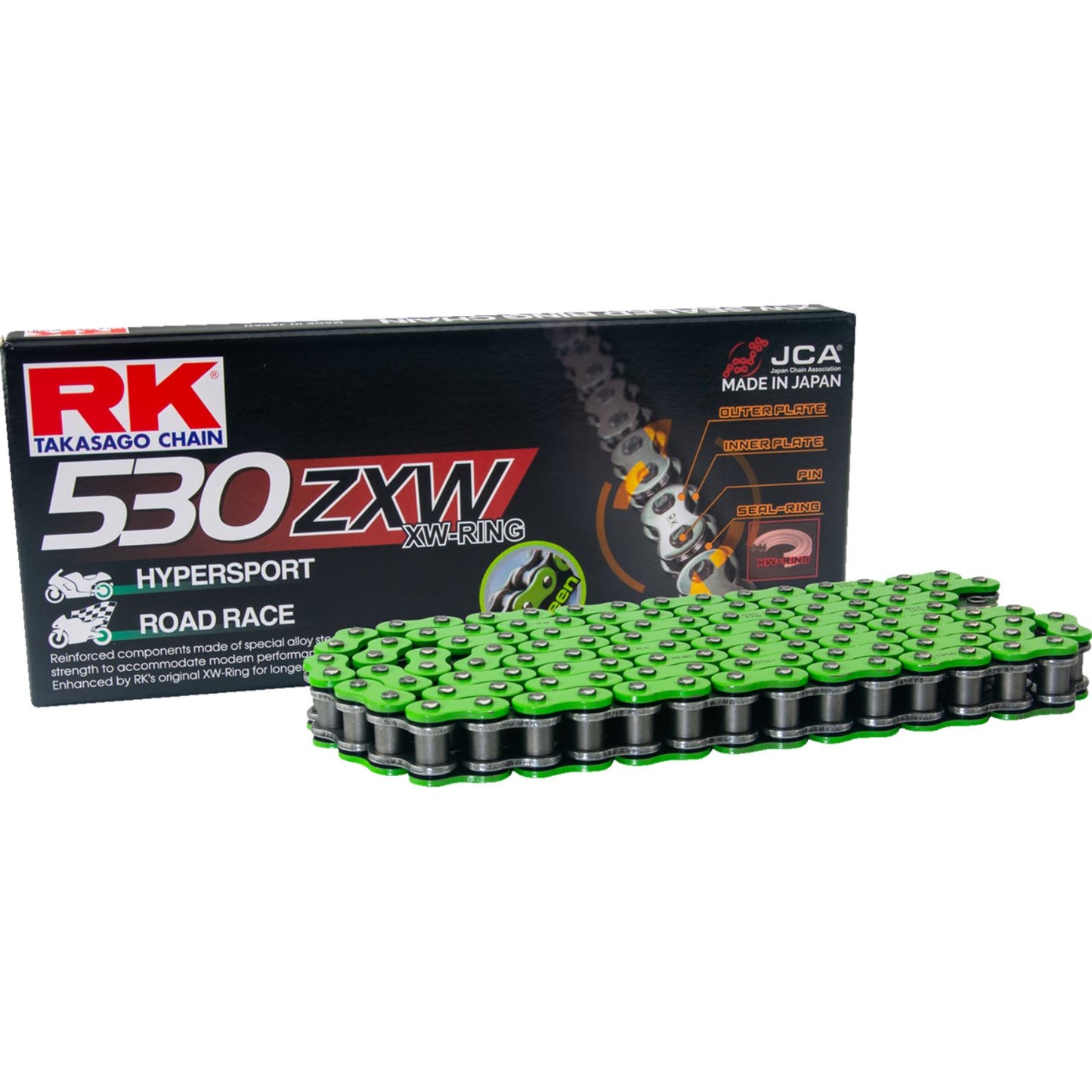 RK Chain 530 ZXW - Drive Chain - 150 Links - Green [MPN: MM530ZXW-150]_1334650