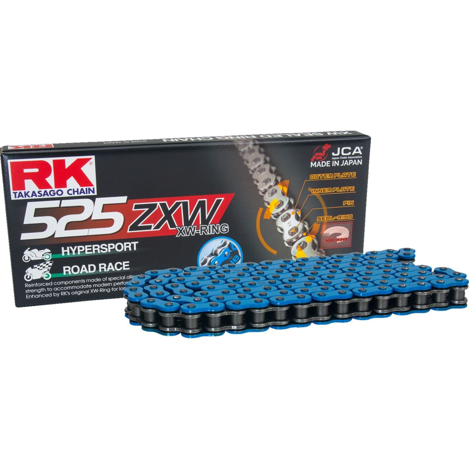 RK Chain 525 ZXW - Connecting Link - Rivet - Blue [MPN: BB525ZXW-RL]_1334655