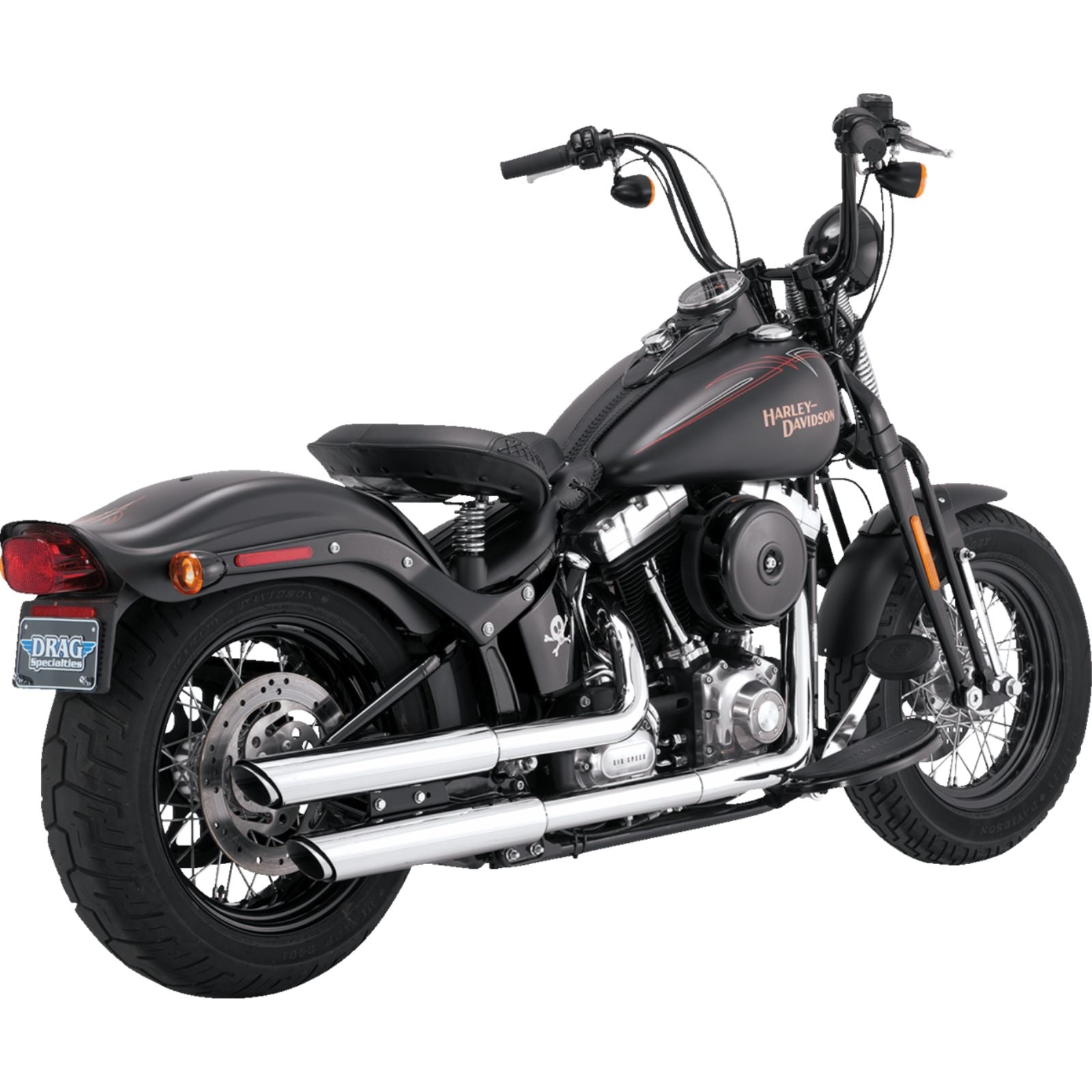 Vance And Hines 3" Twin Slash Slip-On Mufflers - Chrome for Harley-Davidson 16842_1366497