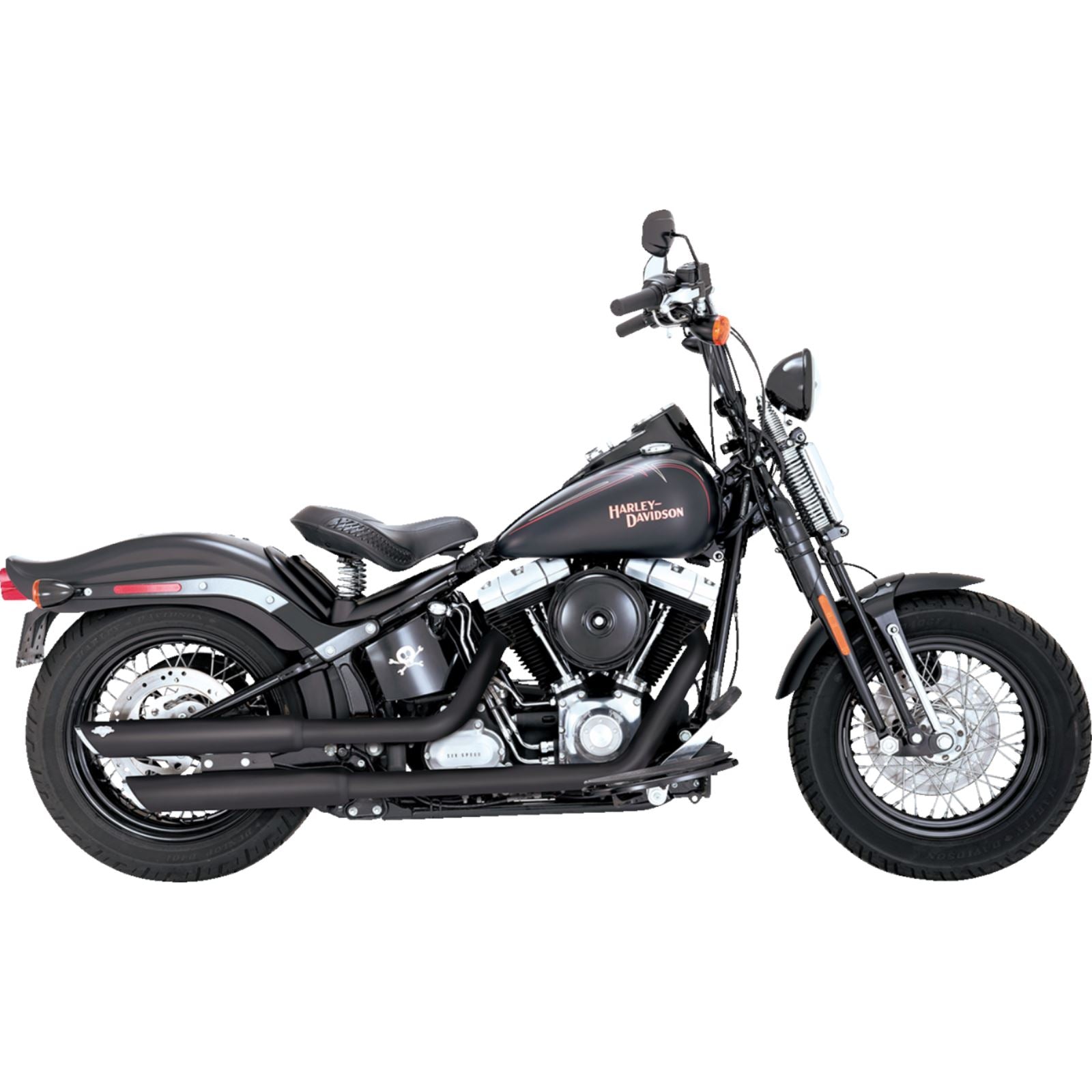 Vance And Hines 3" Twin Slash Slip-On Mufflers - Black for Harley-Davidson 46842_1366480