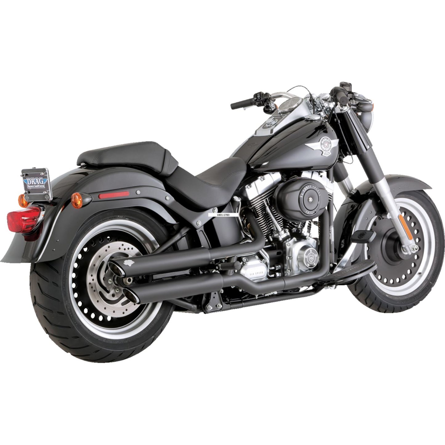 Vance And Hines Twin Slash 3" Slip-On Mufflers - Black for Harley-Davidson 46844_1366483