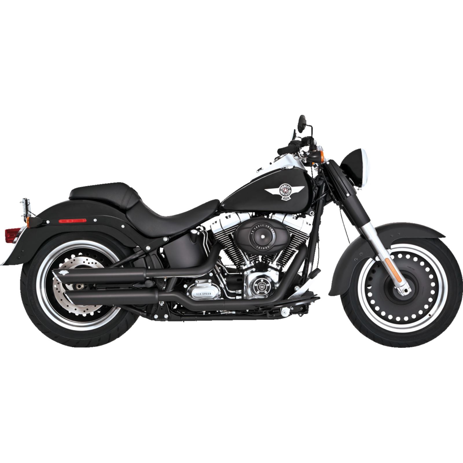 Vance And Hines Twin Slash 3" Slip-On Mufflers - Black for Harley-Davidson 46844_1366484
