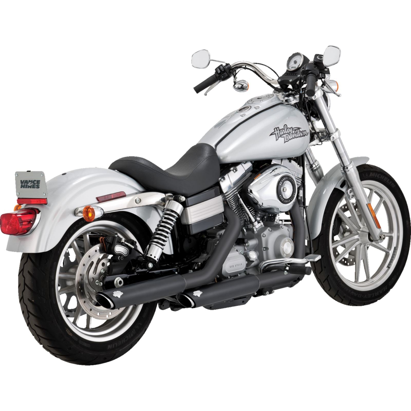 Vance And Hines 3" Twin Slash Slip-On Muffler - Black for Harley-Davidson 46838_1366489