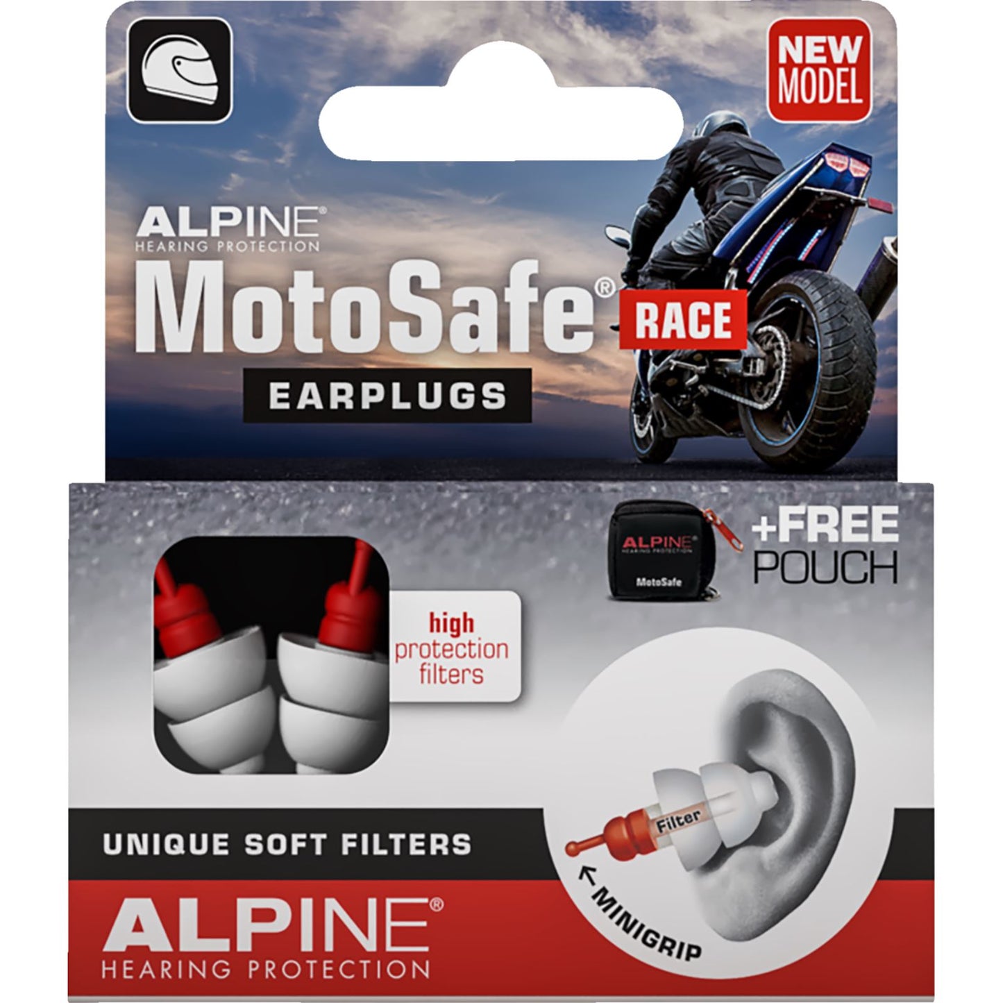 Alpine Hearing Protection MotoSafe Earplugs - Race - Pair [MPN: 111.23.111]_1326908