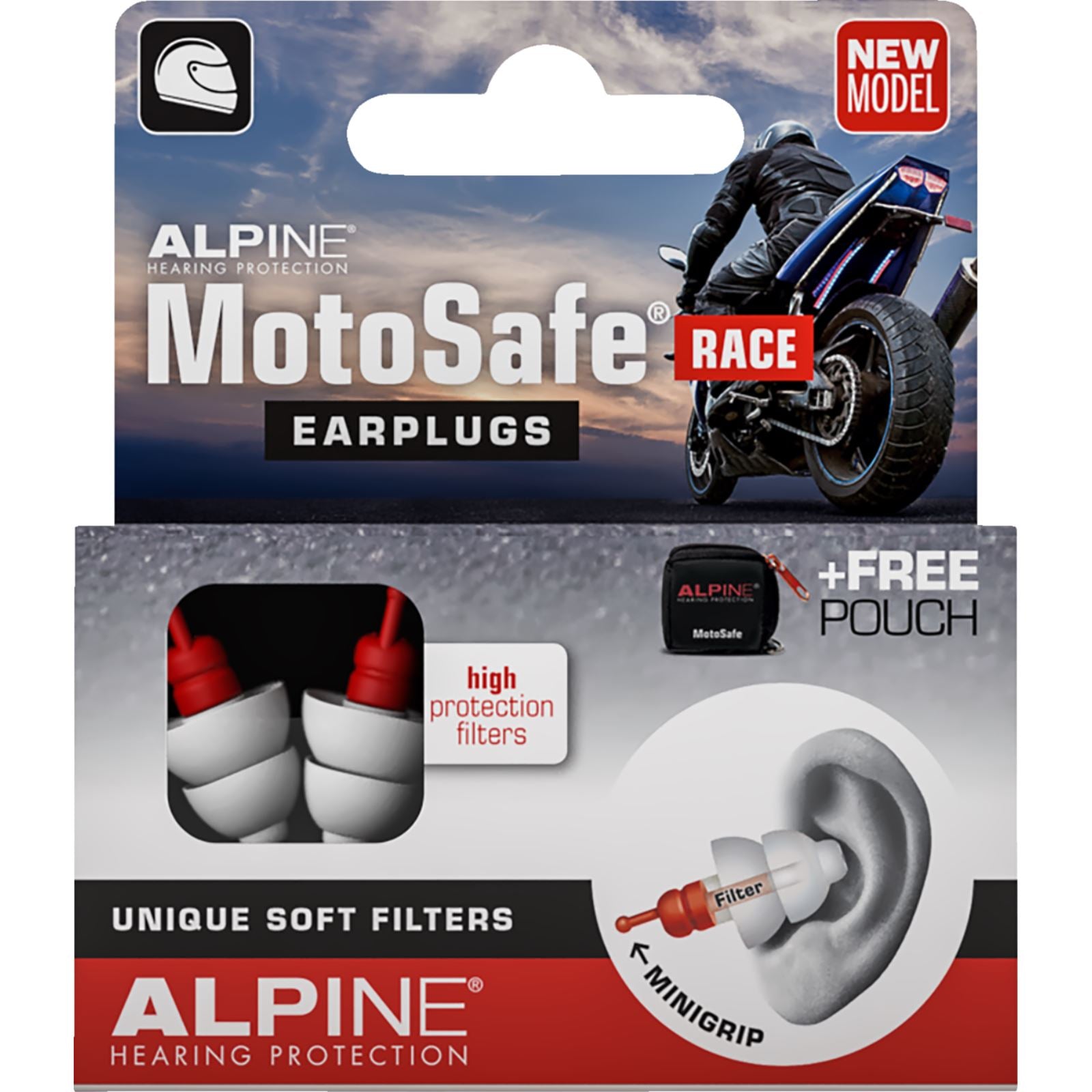 Alpine Hearing Protection MotoSafe Earplugs - Race - Pair [MPN: 111.23.111]_1326908