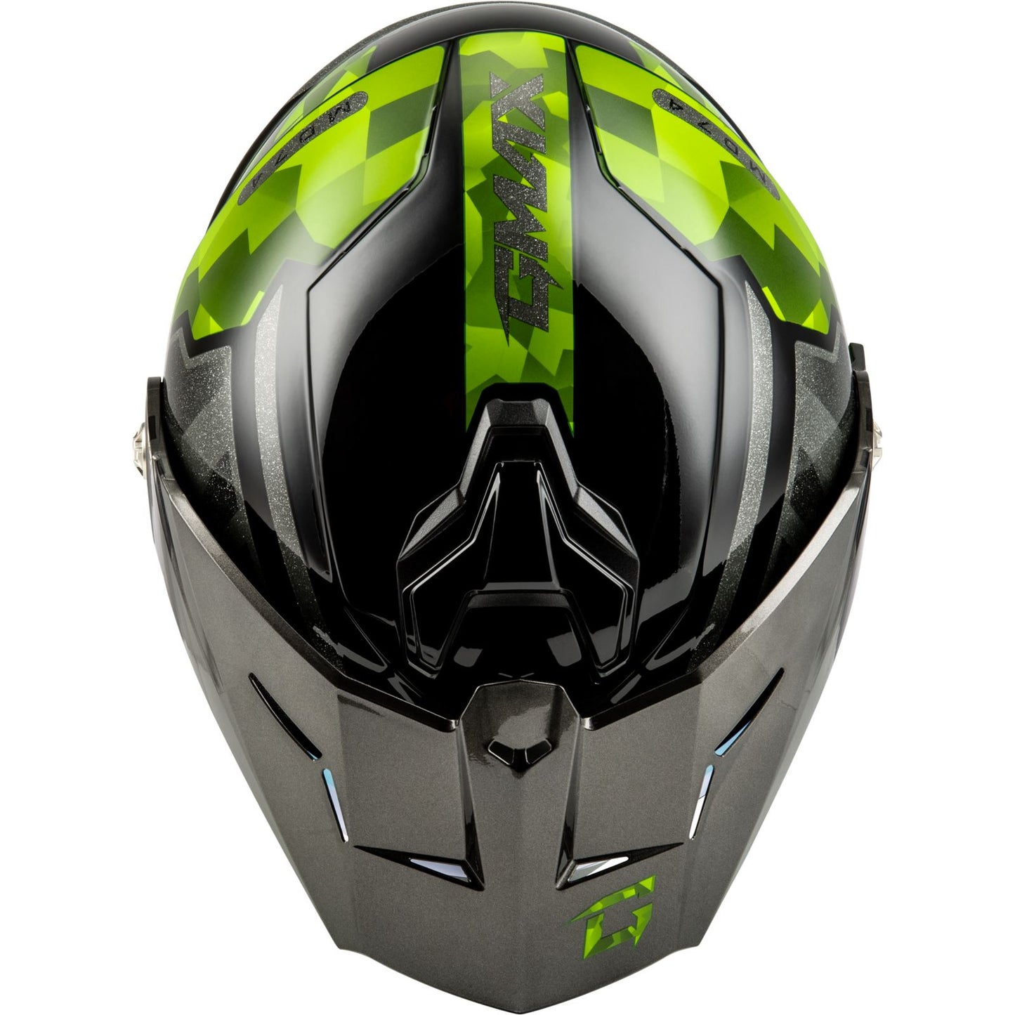 GMax MD-74 Striker Helmet w/Gold Shield - Silver/Green -Large OPEN BOX [MPN: M17411066]_2195253
